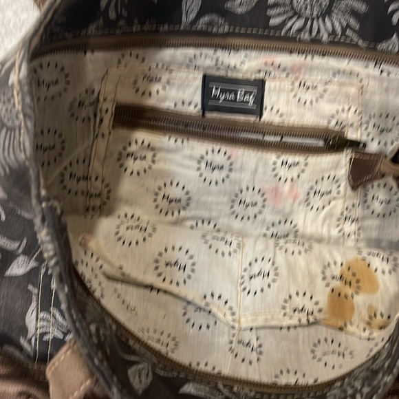 Floral Patterned Black and Brown Myra  Bag - Picture 2 of 10